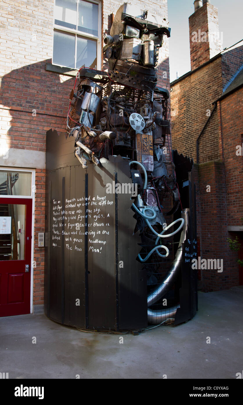 The Iron man Sculpture at the Newcastle Arts centre, Westgate road, Tyneside. Stock Photo
