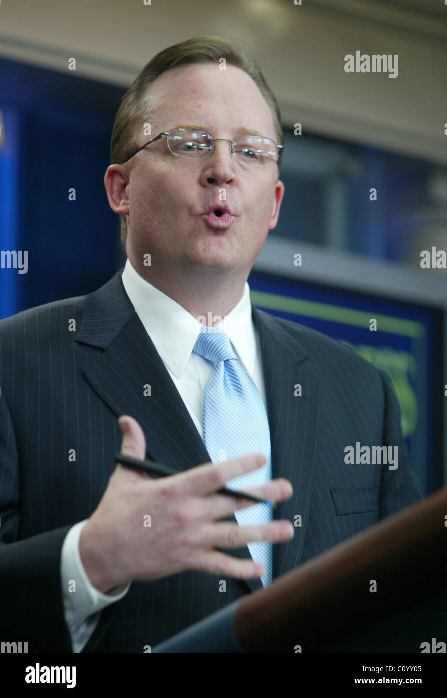 White House Press Secretary Robert Gibbs speaks during his first press