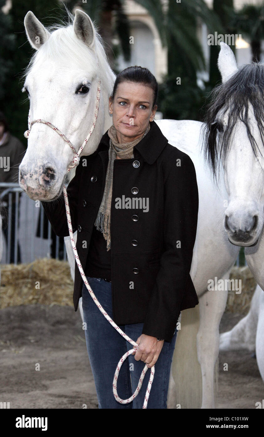 Princess Stephanie of Monaco poses with animals from the 33rd Monte