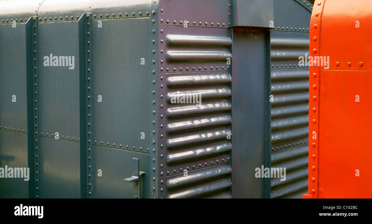 Orange and green train carriages hires stock photography and images