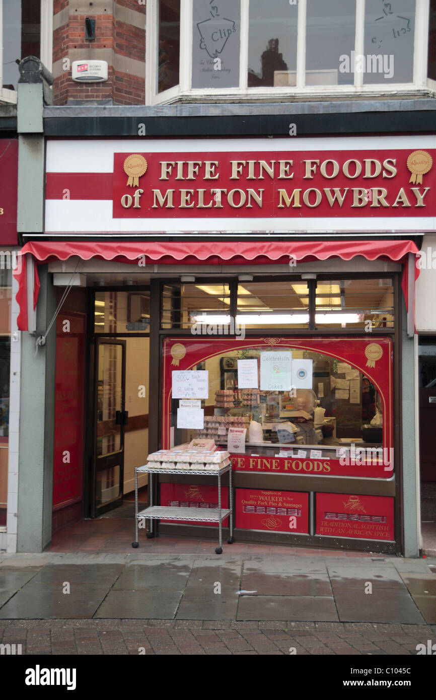 The Fife Fine Foods of Melton Mowbray butchers shop in Melton Mowbray, Leicestershire, UK Stock
