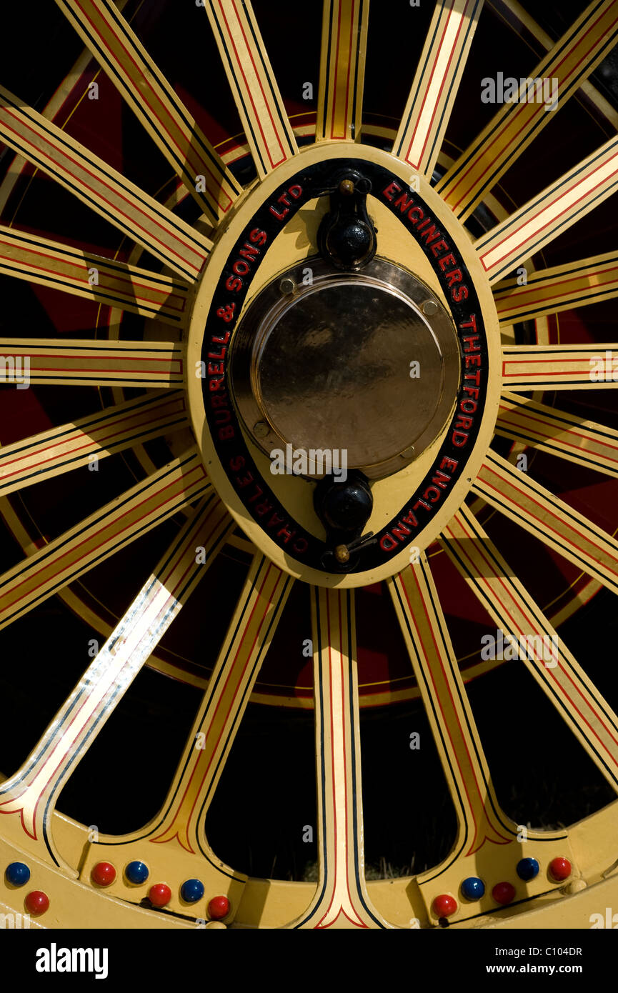 showman's traction engine wheel Stock Photo