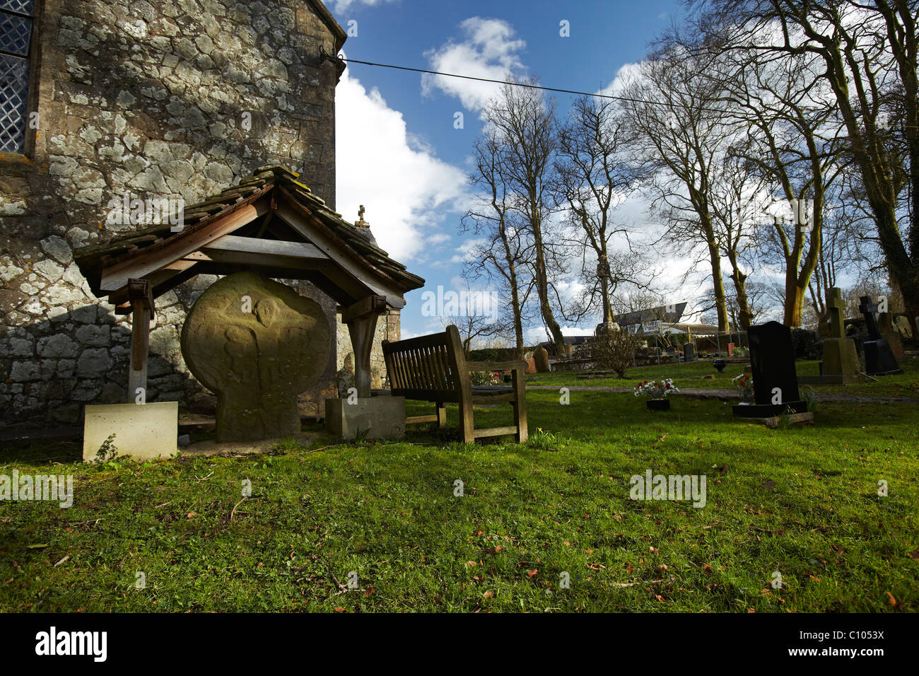 Wheel Cross, St Cannas Church, Llangan, Vale of Wales, UK