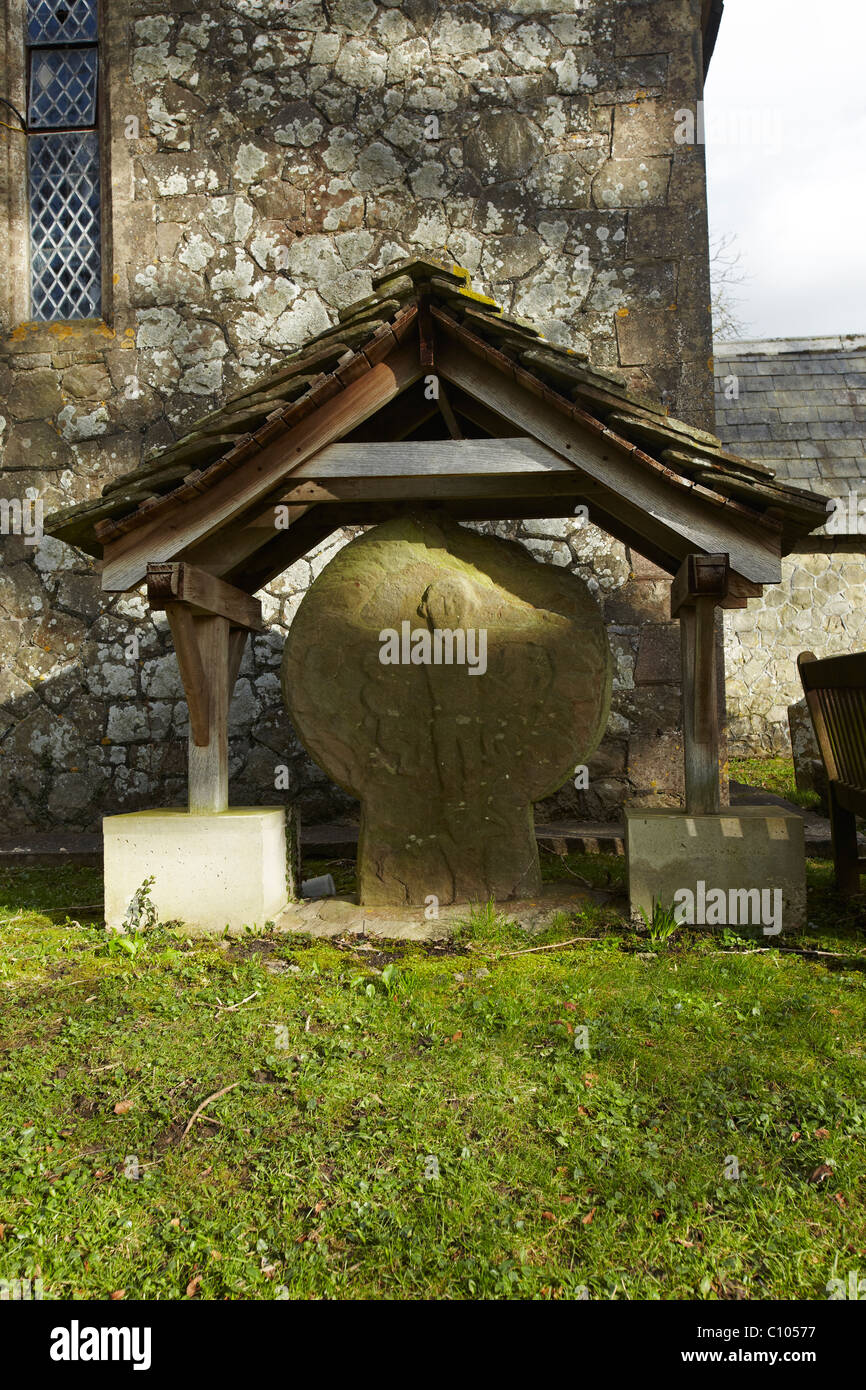 Wheel Cross, St Cannas Church, Llangan, Vale of Wales, UK