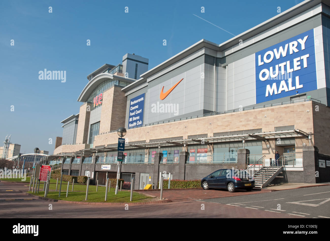 Exterior of the Lowry Outlet Mall and the Vue Cinema, Salford Quays. Stock Photo