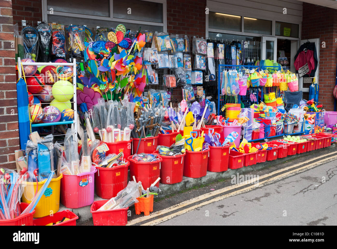 Shop selling beach toys in Padstow Harbour Stock Photo Alamy