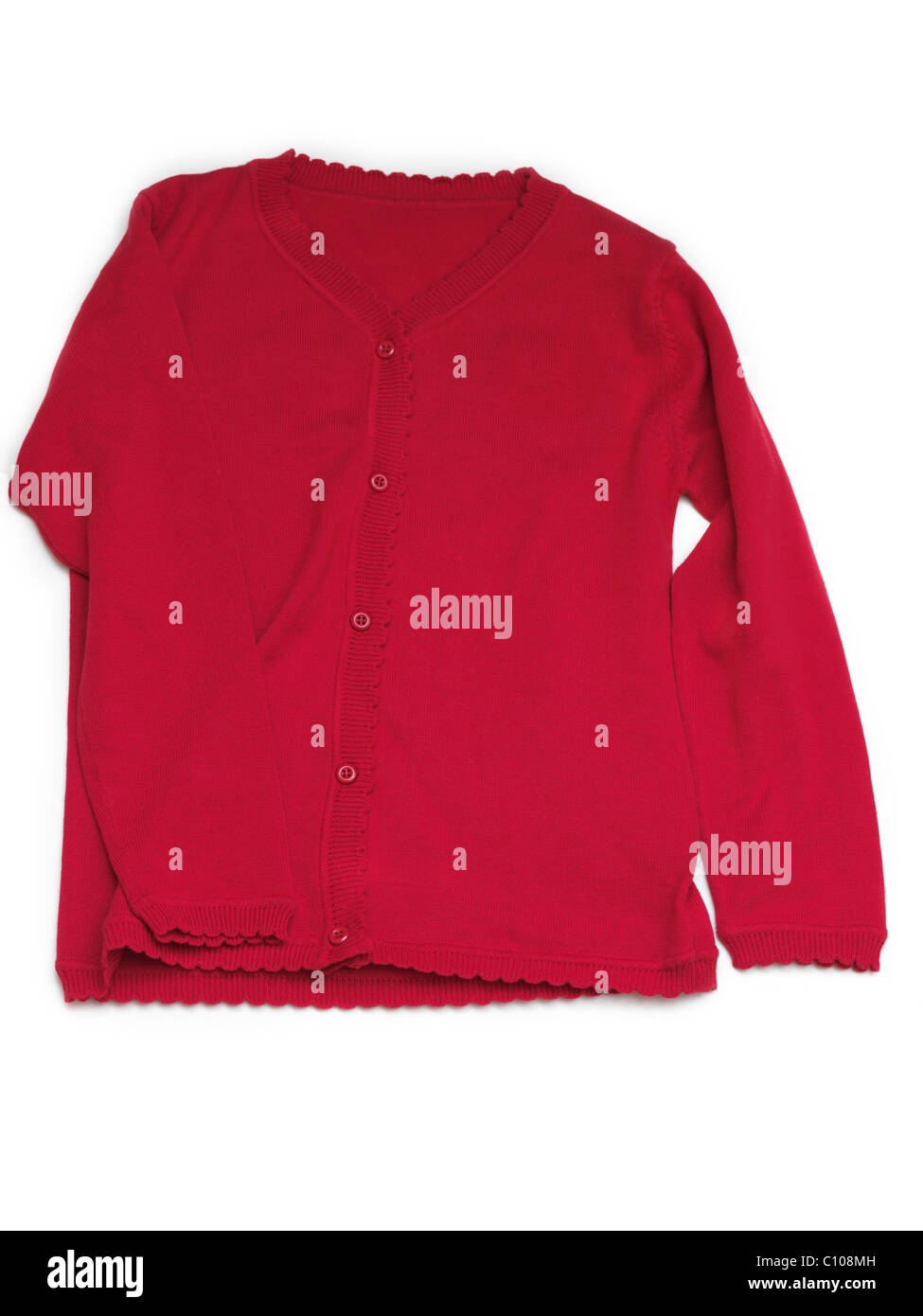 A Child's Red Cardigan Stock Photo Alamy