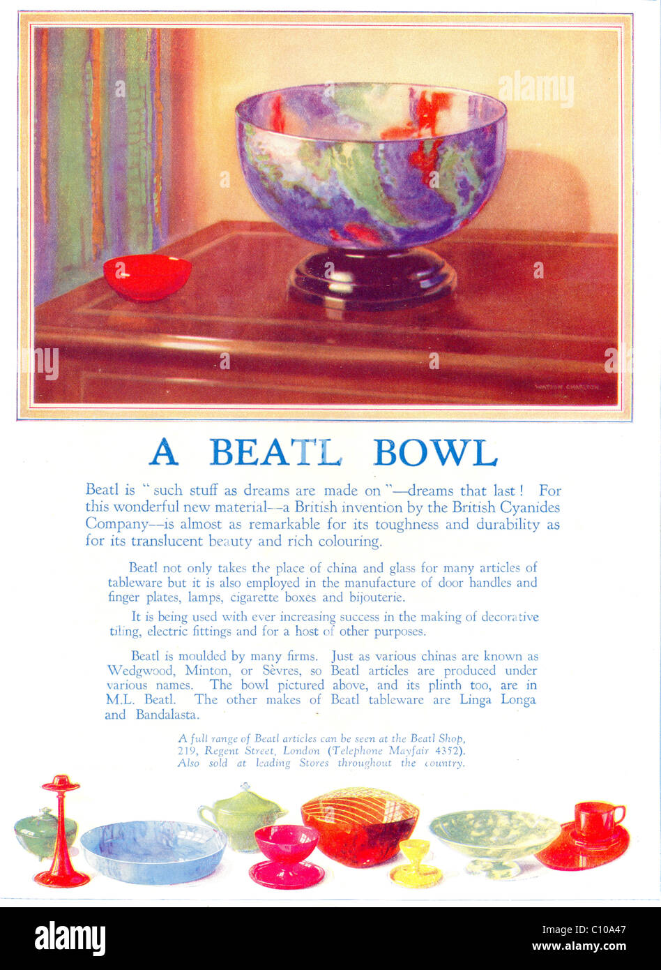 Advertisement for a Beatl bowl Stock Photo