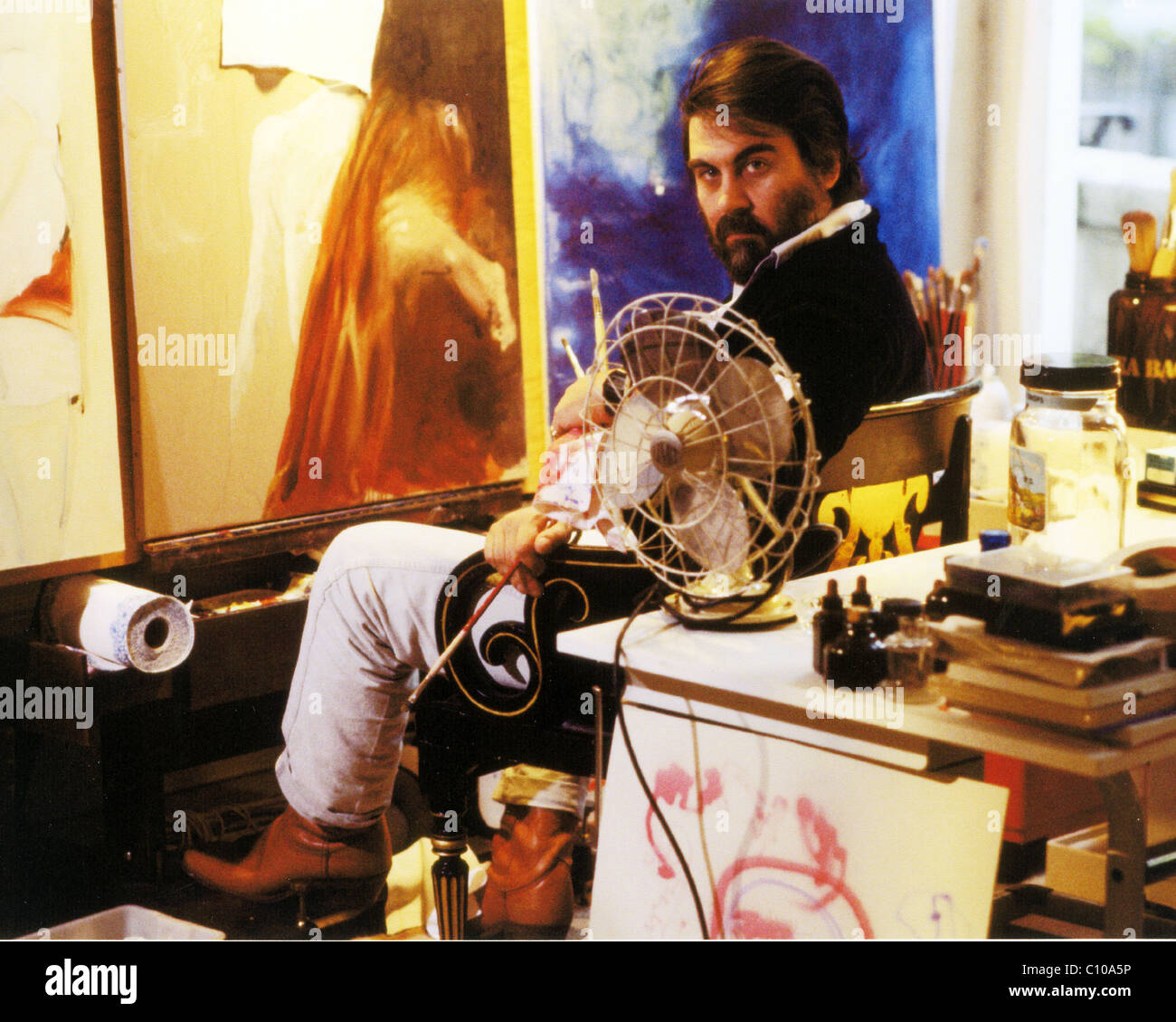 VANGELIS Greek electronic composer in 1982. Photo Martin Goddard Stock