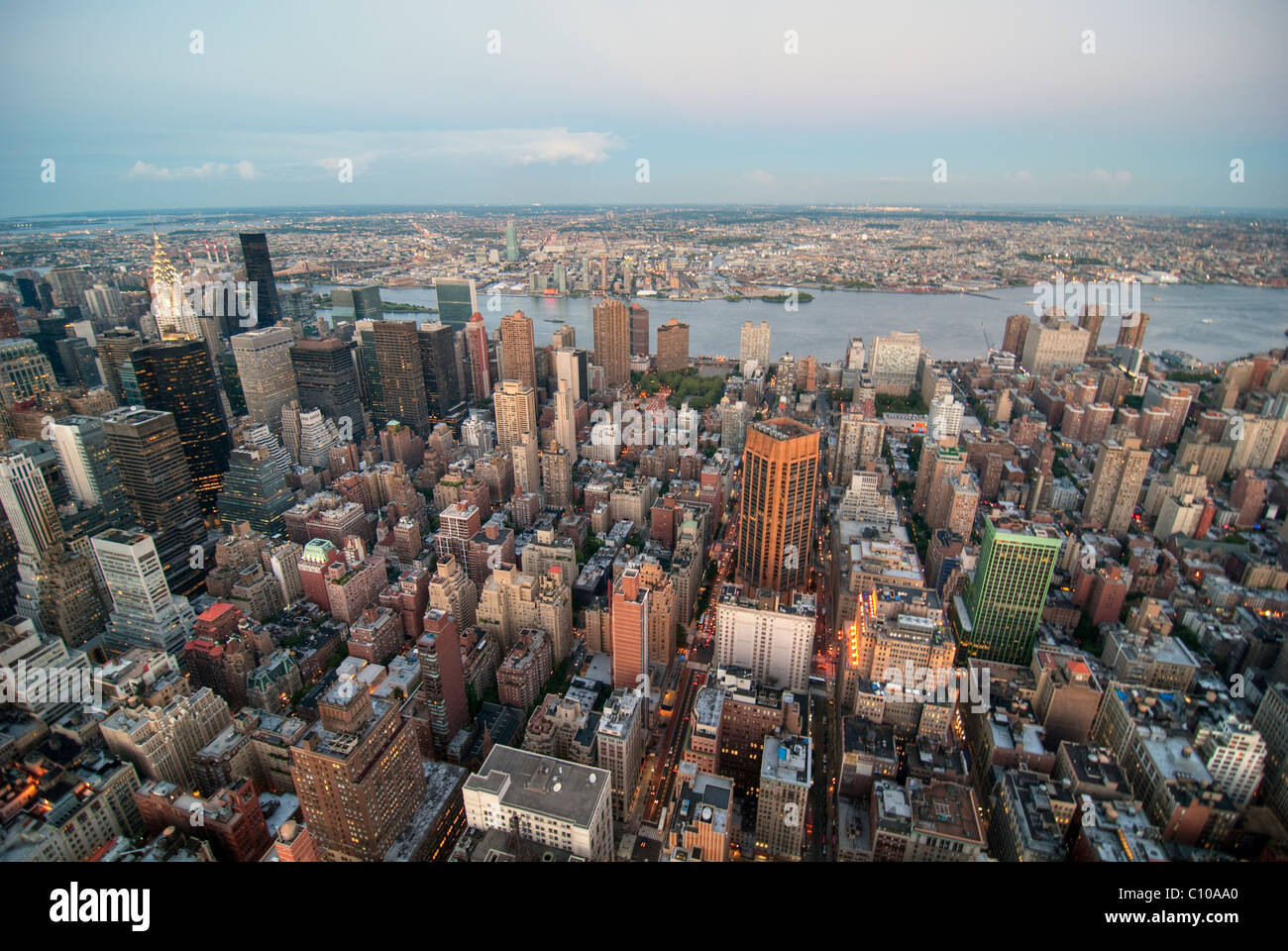 Skyline of New York City in August Stock Photo Alamy