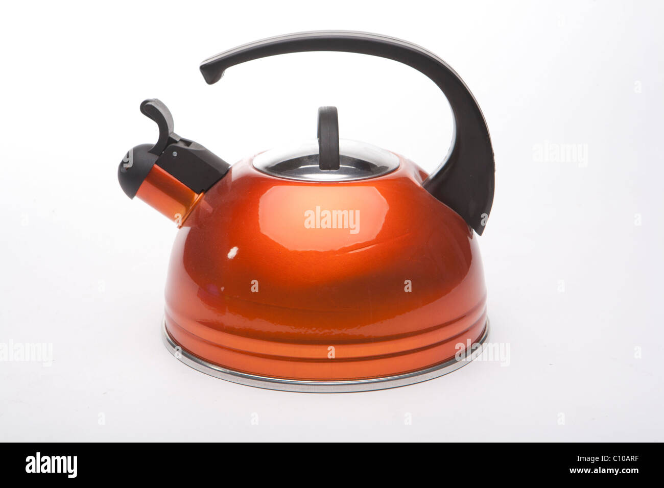 Orange camping kettle Stock Photo Alamy