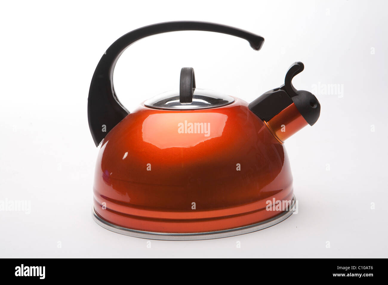 Orange camping kettle Stock Photo Alamy