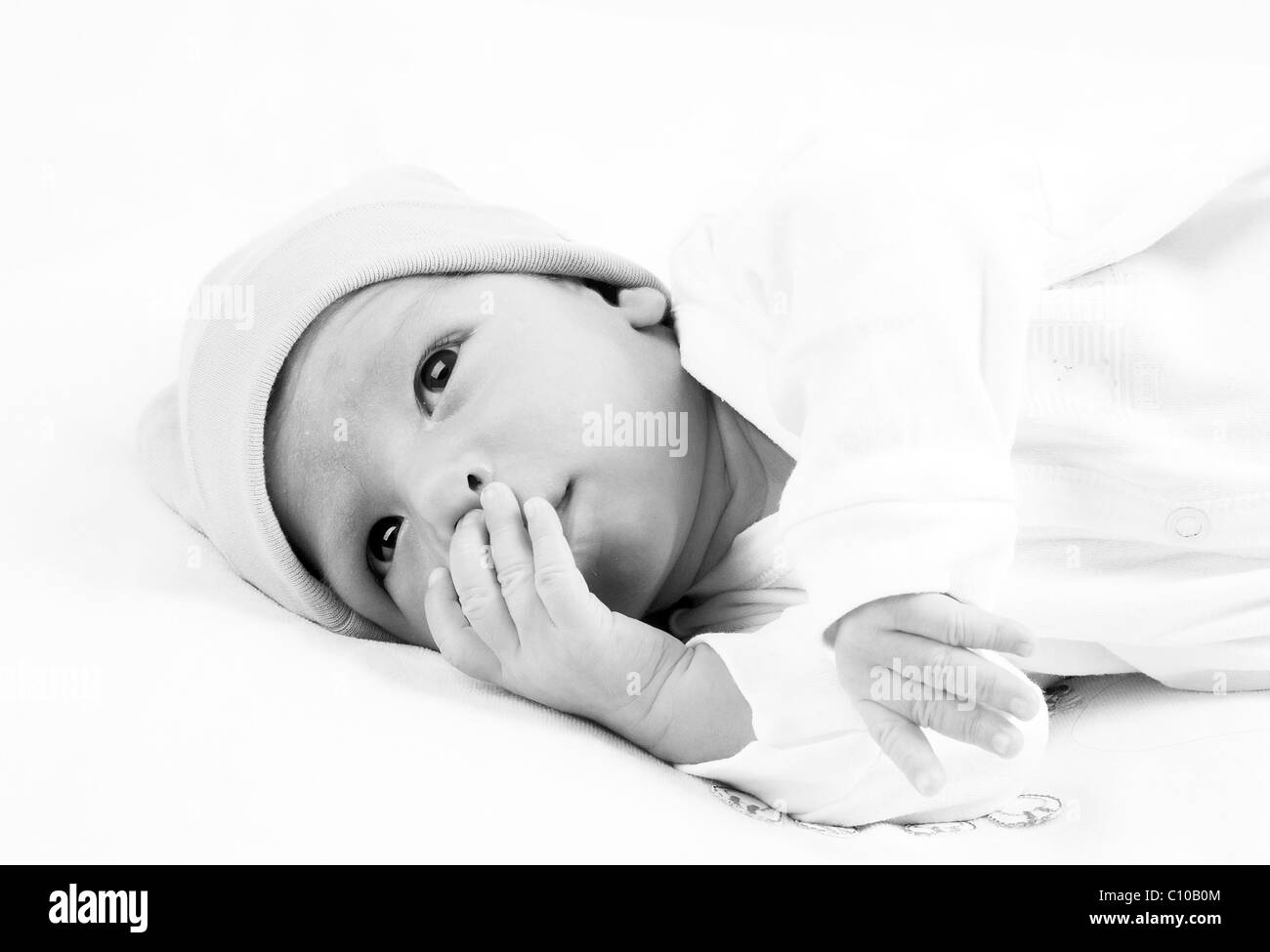 black and white portrait of a child Stock Photo