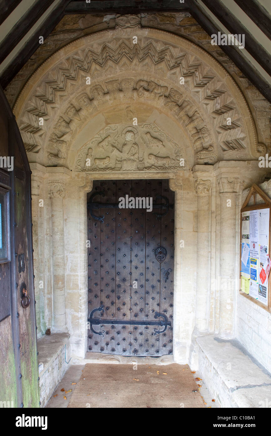 St John, Elkstone, Gloucestershire, ancient Norman church Stock Photo Alamy