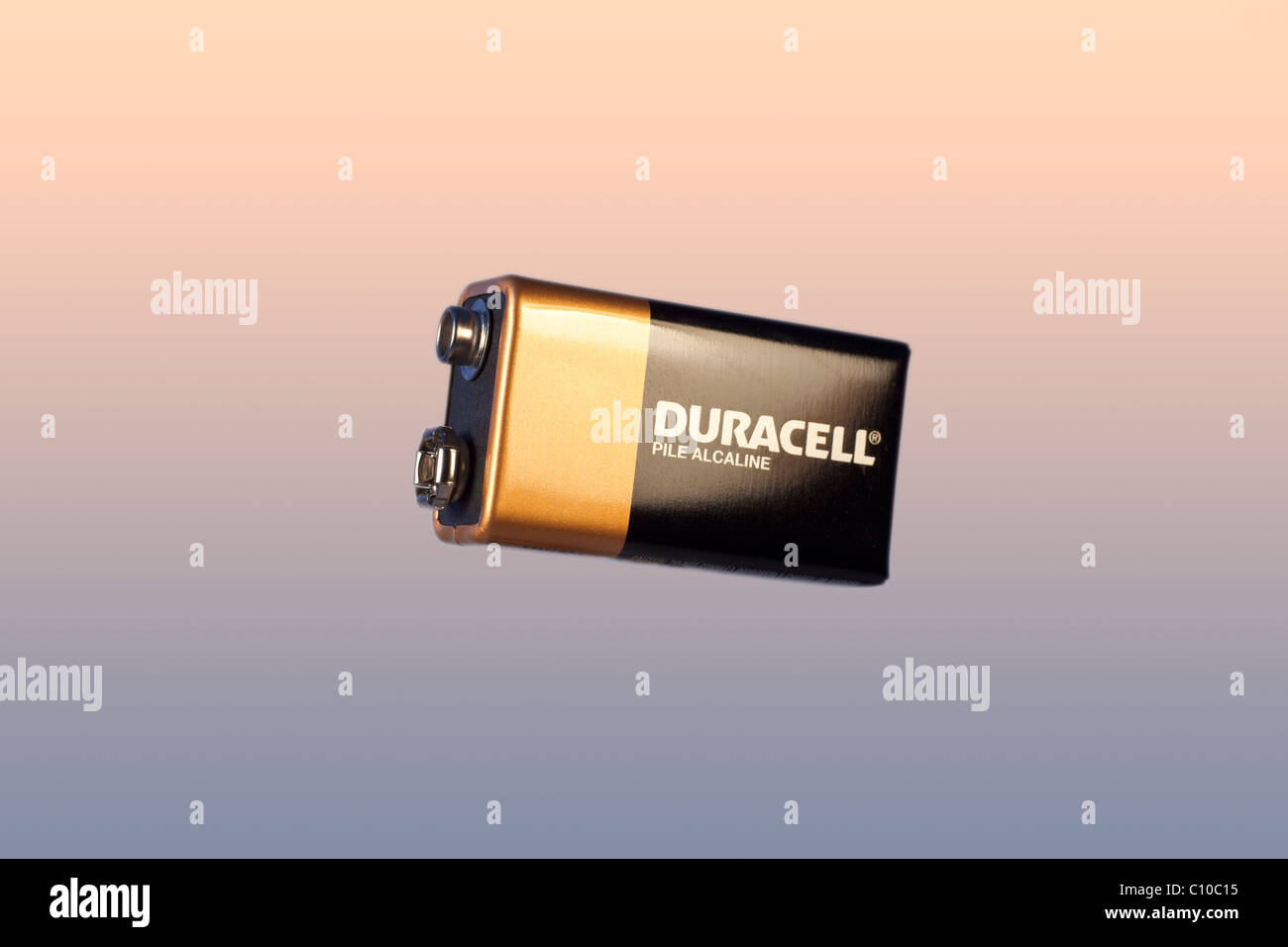 A Duracell 9 volt battery Stock Photo