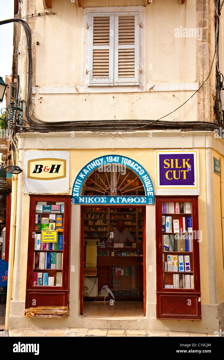 tobacco shop corfu Old town tobacconist hi-res stock photography and images