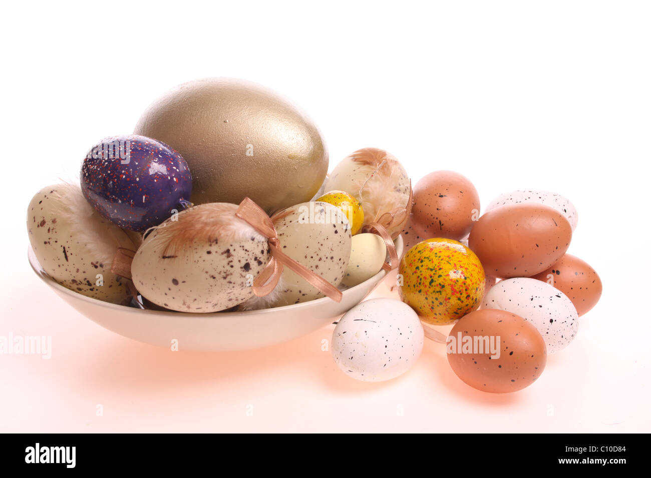 Easter eggs isolated against a white background with copy space Stock ...