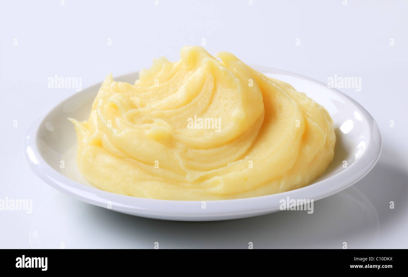 Side dish - Plate of mashed potato Stock Photo