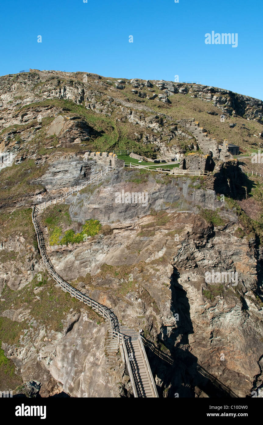 A section of Tintagel castle ruins, Tintagel, Cornwall, UK Stock Photo