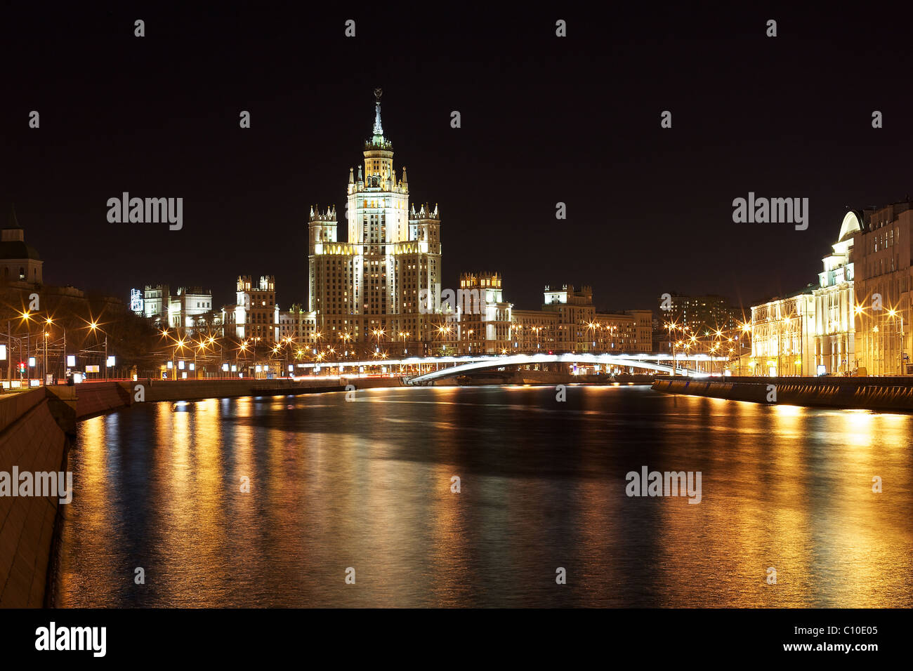 Kotelnicheskaya Embankment, one of Stalin's skyscrapers, Moscow, Russia Stock Photo