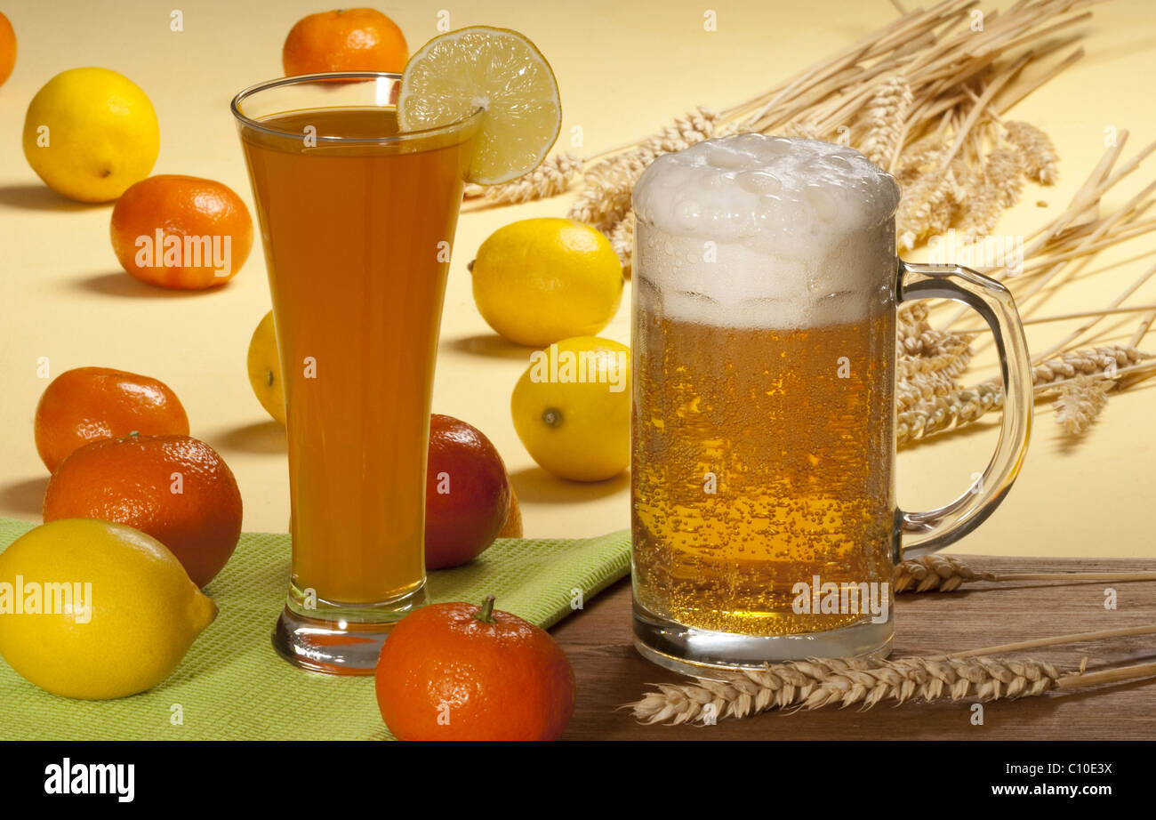 juice and beer Stock Photo Alamy