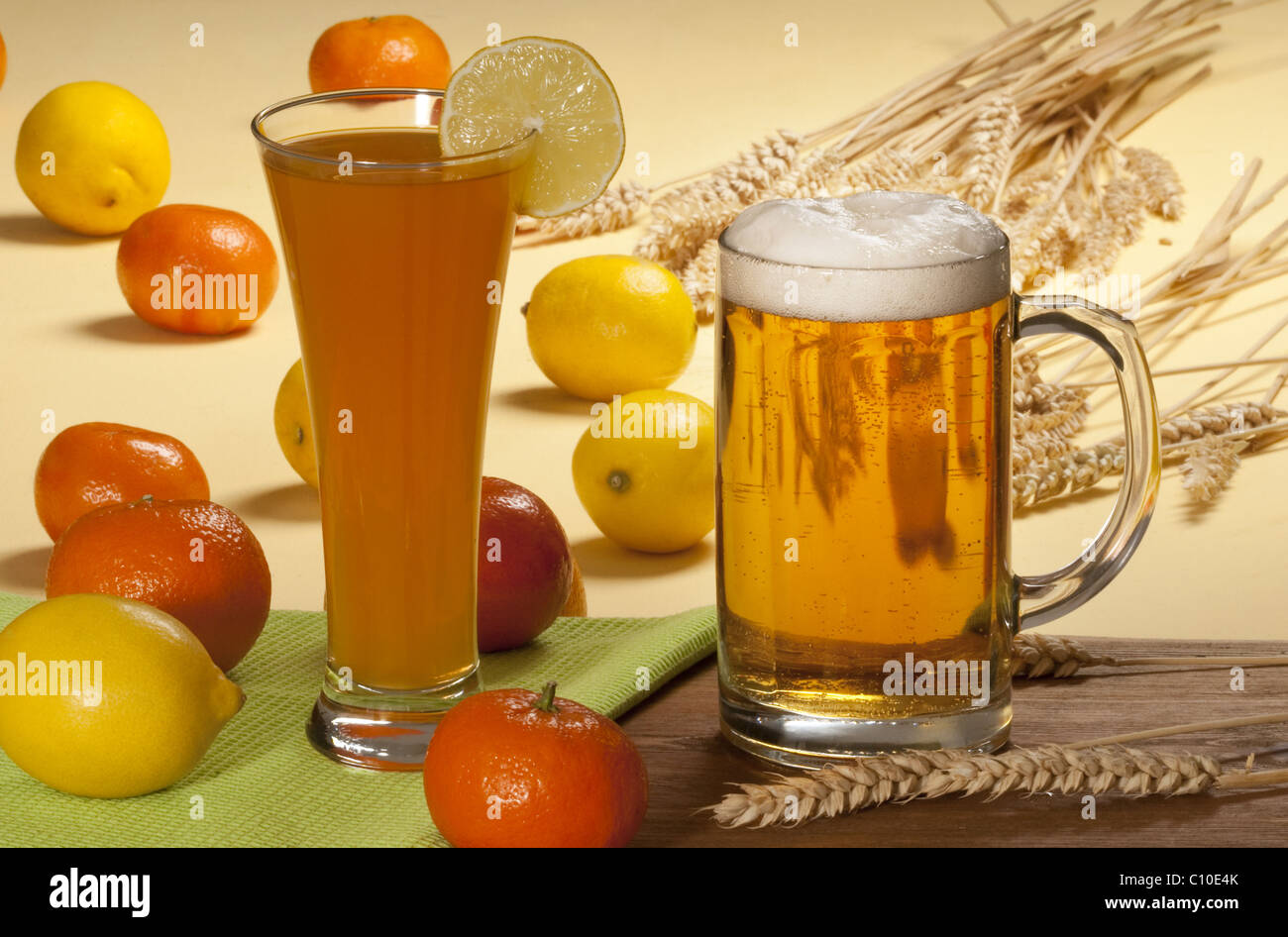 juice and beer Stock Photo Alamy