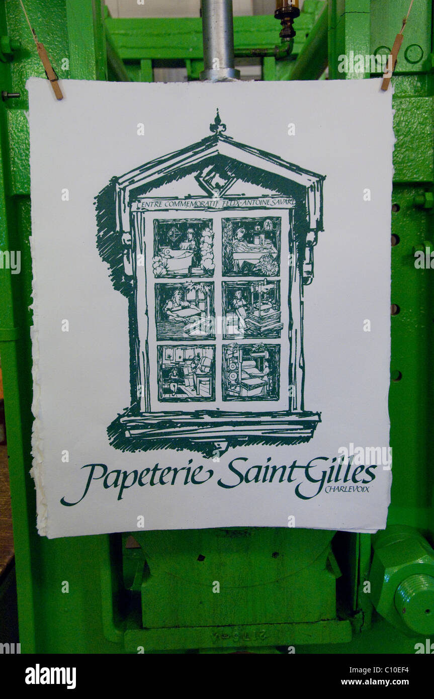 Canada, Quebec, Saint-Joseph-de-la-Rive. Papeterie Saint-Gilles (aka Economuseum Saint-Gilles Paper). Stock Photo