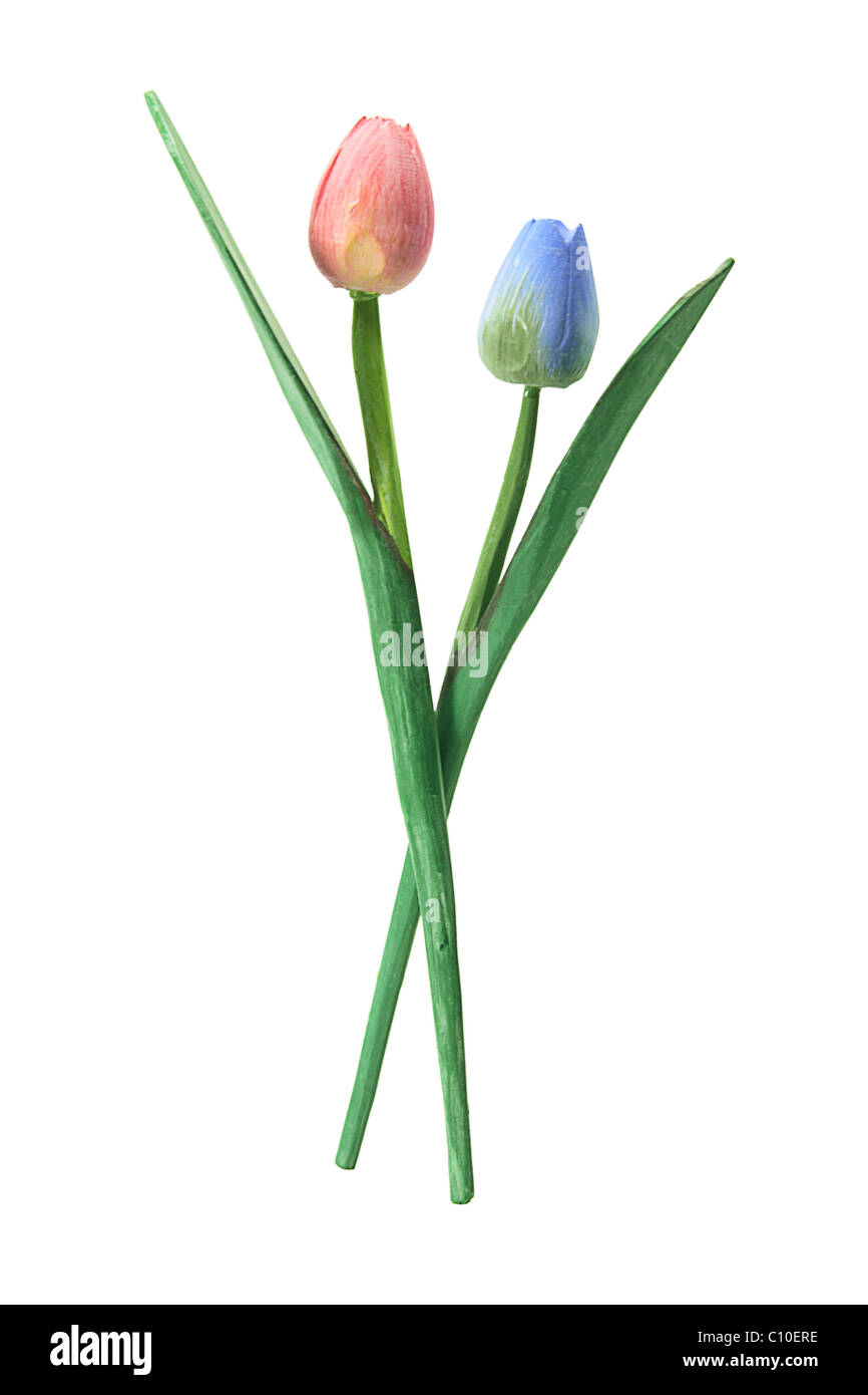 Wooden Tulips Stock Photo