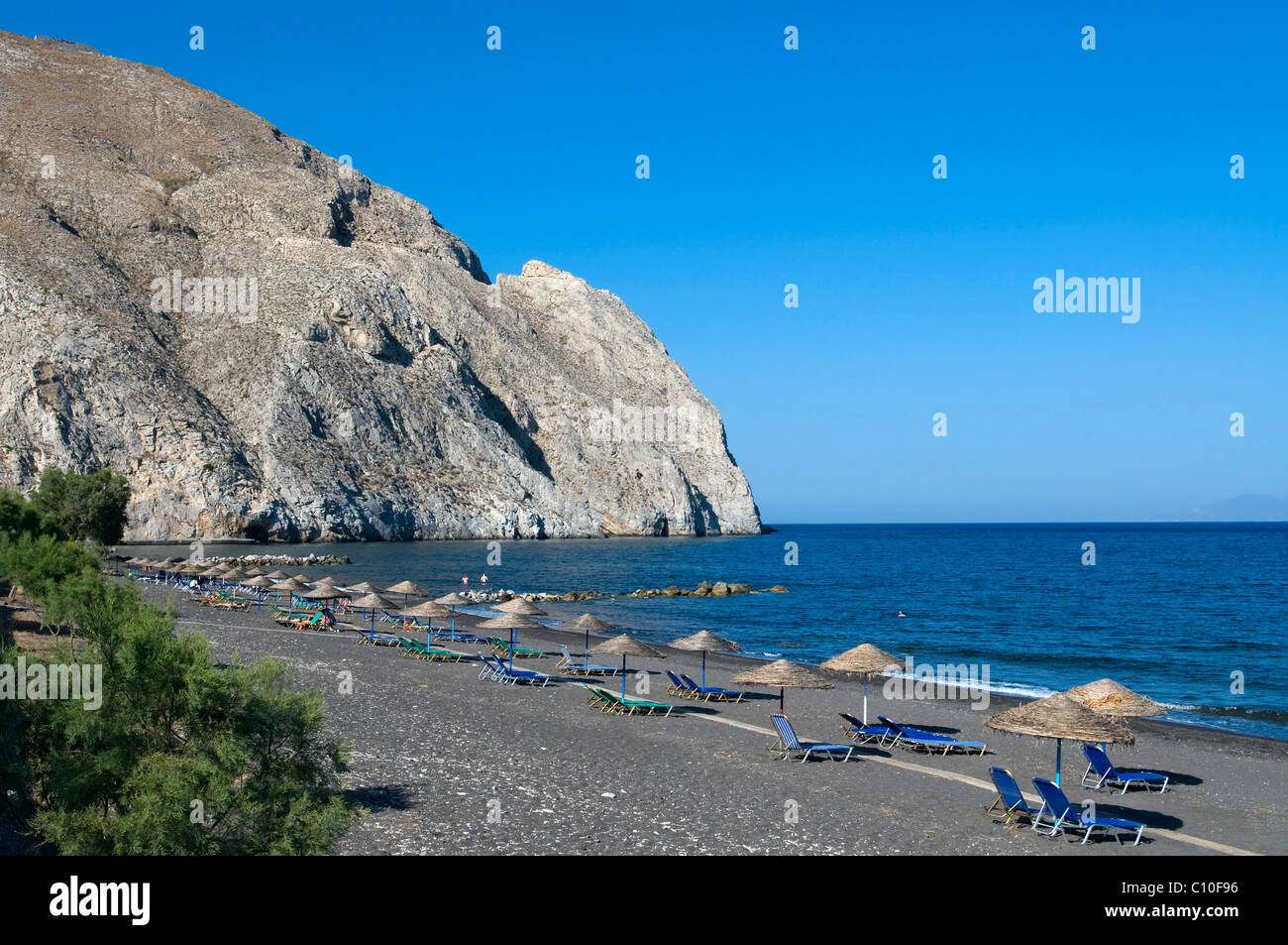 Perissa Beach, Santorini, Greece Stock Photo