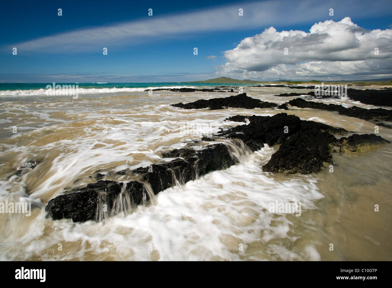 Pristine Beach on Isabela Island - Galapagos Islands, Ecuador Stock Photo