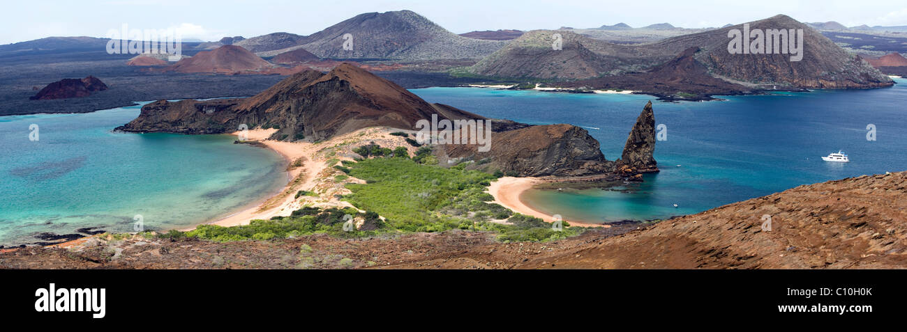 Panoramic View of Bartolome Island - Galapagos Islands, Ecuador Stock Photo