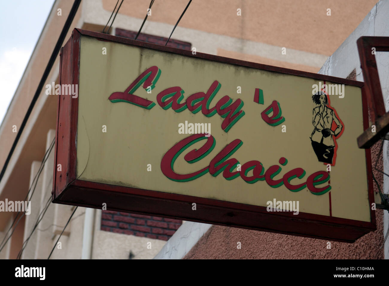 Sign for "Lady's Choice" women's clothes shop in Addis Ababa, Ethiopia