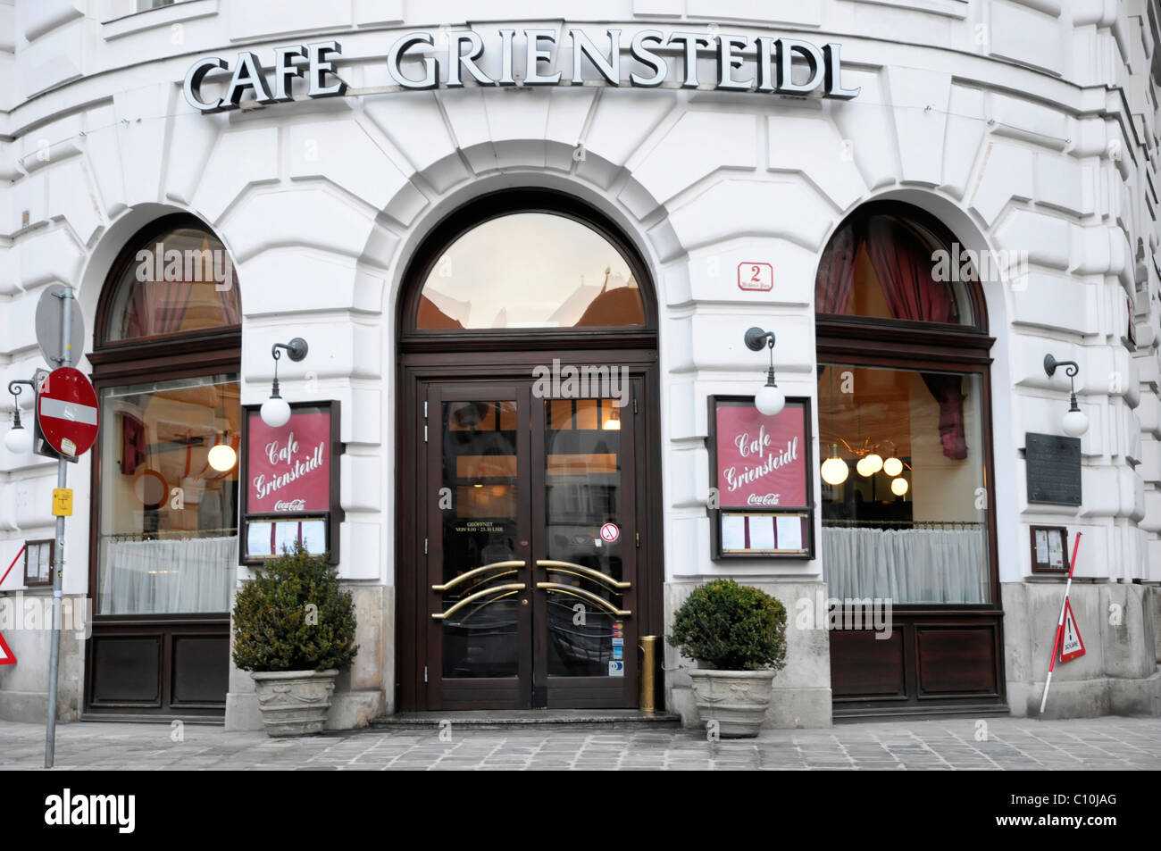 Coffeehouse Cafe Griensteidl, entrance, Vienna, Austria, Europe Stock Photo