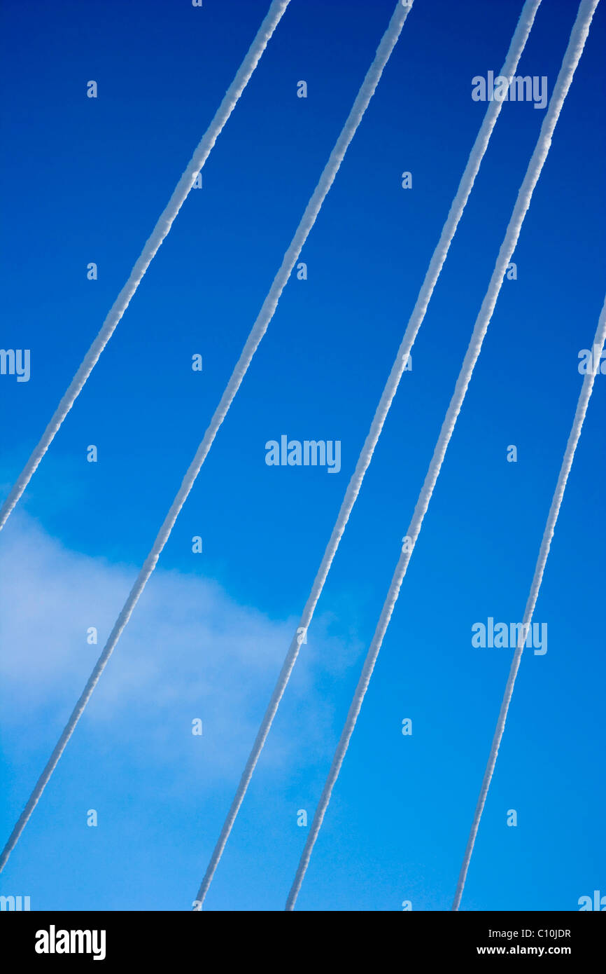 Snow covered cables Stock Photo Alamy