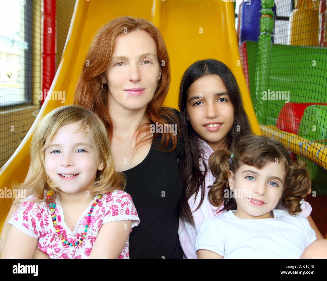 ethnic mixed family mother and daughters indian caucasian latin Stock Photo  - Alamy