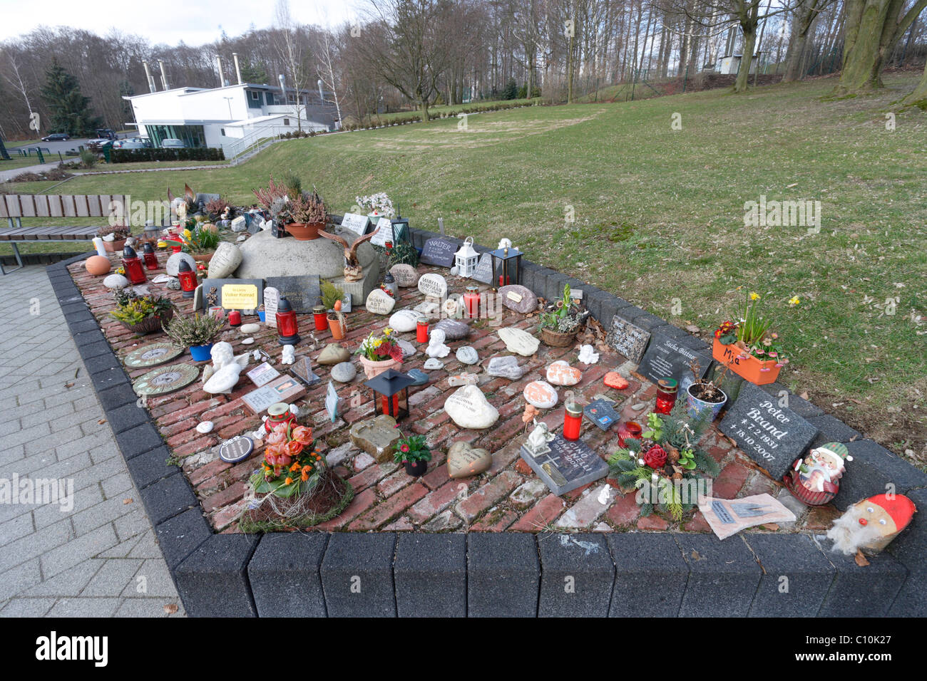 Urn field, the Rhine-Taunus Crematory Dachsenhausen, Rhineland-Palatinate, Germany, Europe Stock Photo