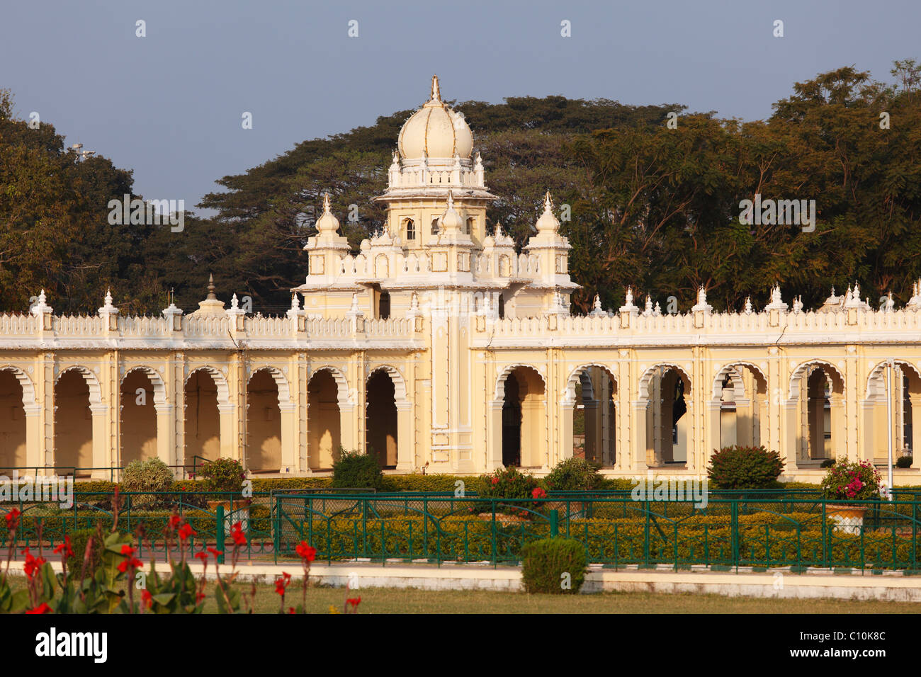Garden of the Maharaja's Palace Mysore Palace, Mysore, Karnataka, South India, India, South Asia, Asia Stock Photo