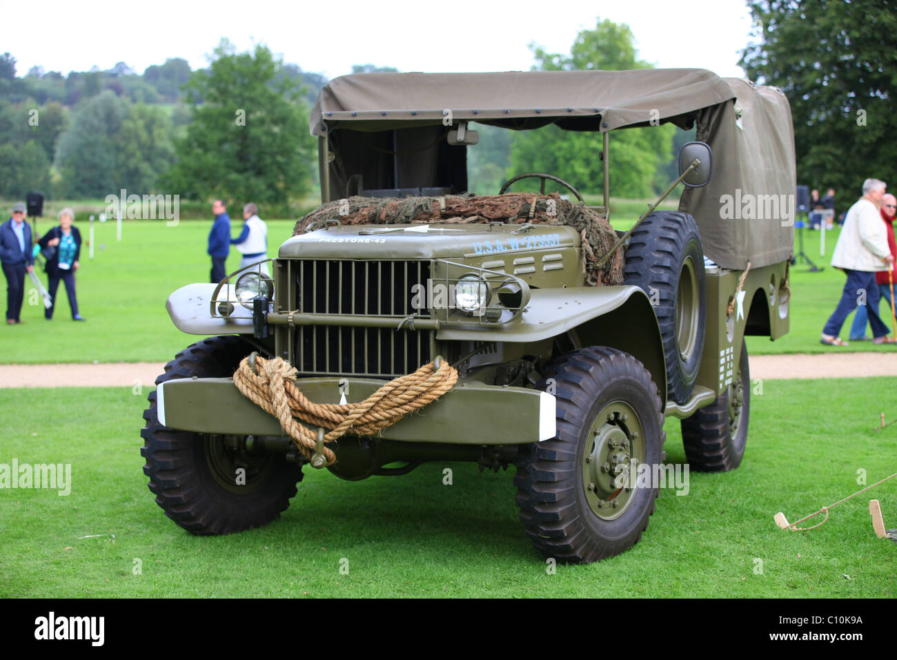 Reconstruction WW2 US Army Jeep Stock Photo