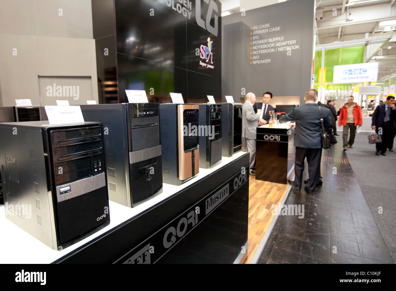 Tower cases for computers, Internationale Computermesse CEBIT international computer fair, Hannover, Lower Saxony Stock Photo