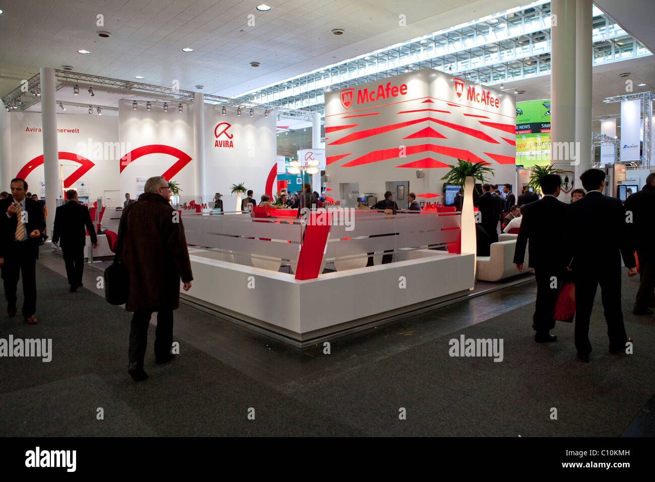 Both of the security software company McAfee, Internationale Computermesse CEBIT international computer fair, Hannover Stock Photo
