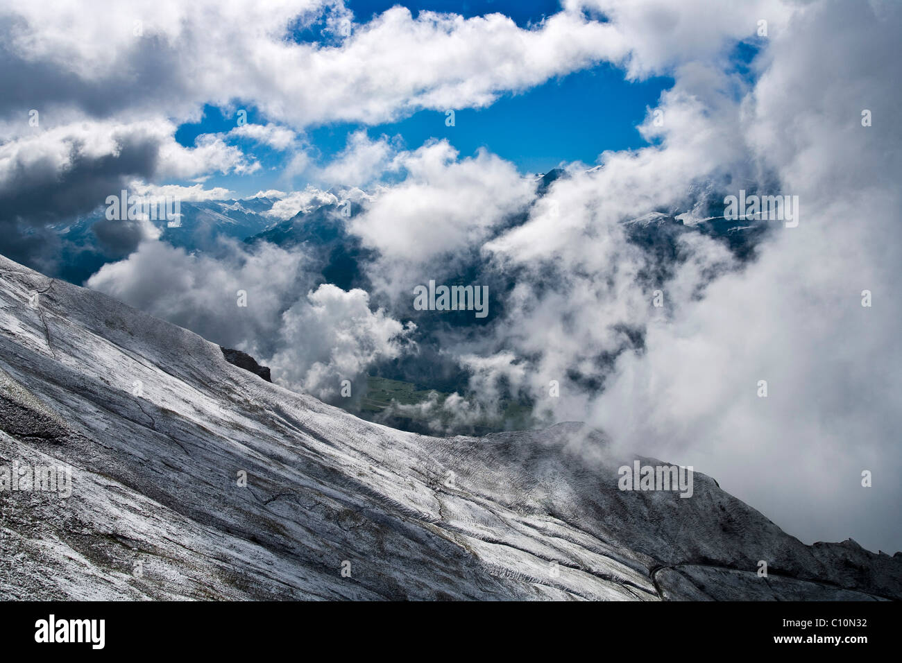 Weather on Mt. Brienzer Rothorn, Bernese Oberland, Switzerland, Europe Stock Photo