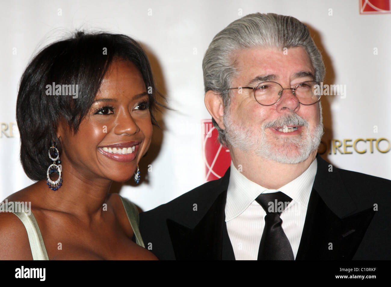 George Lucas and Mellody Hobson The 13th Annual Art Directors Guild Awards held at the Beverly Hilton Hotel - Arrivals Beverly Stock Photo