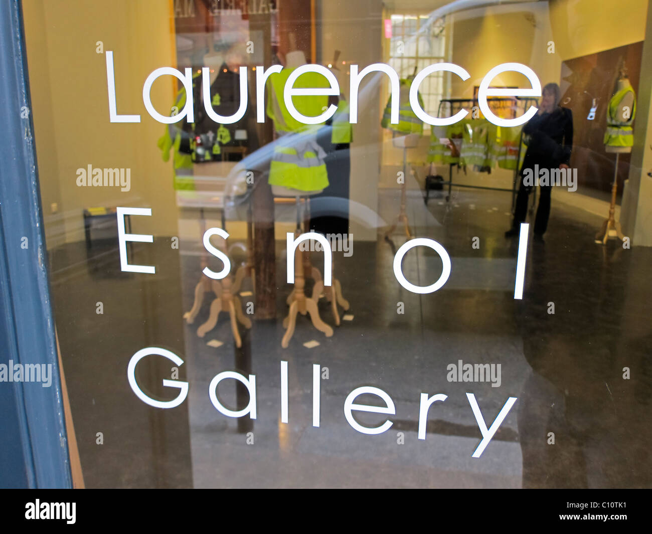 Paris, France, French Art Gallery in 'St Germain des Prés' District, 'Laurence Esnol' Gallery, Shop Front WIndow Sign Stock Photo