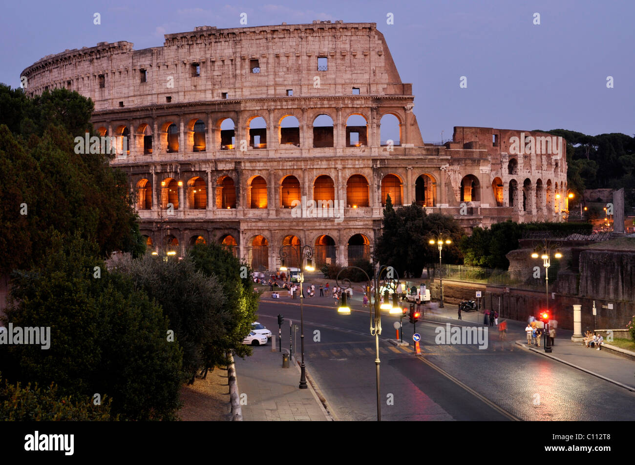 Colosseum, Via dei Fori Imperiali, Rome, Lazio, Italy, Europe Stock Photo