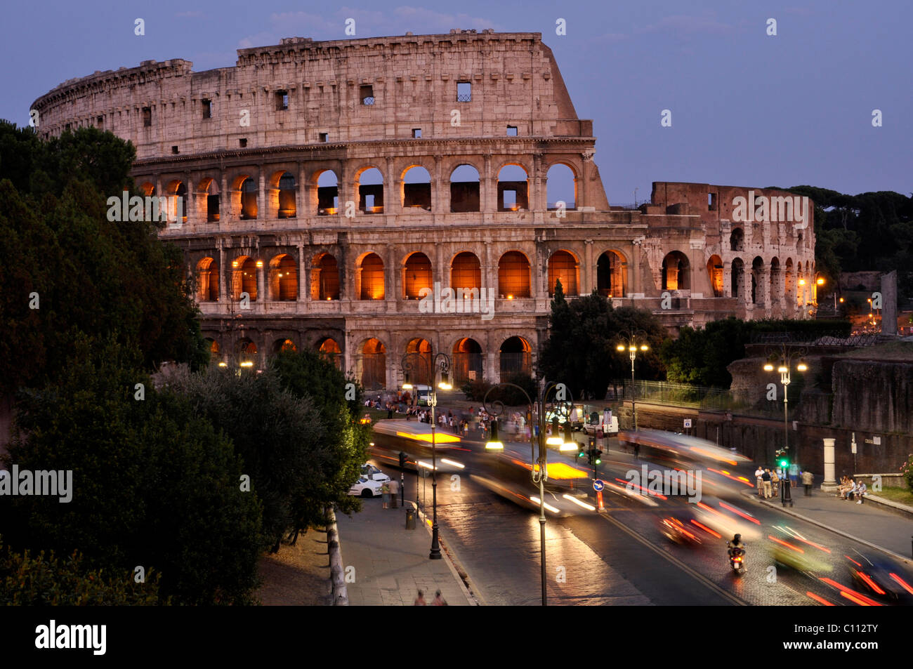 Colosseum, Via dei Fori Imperiali, Rome, Lazio, Italy, Europe Stock Photo