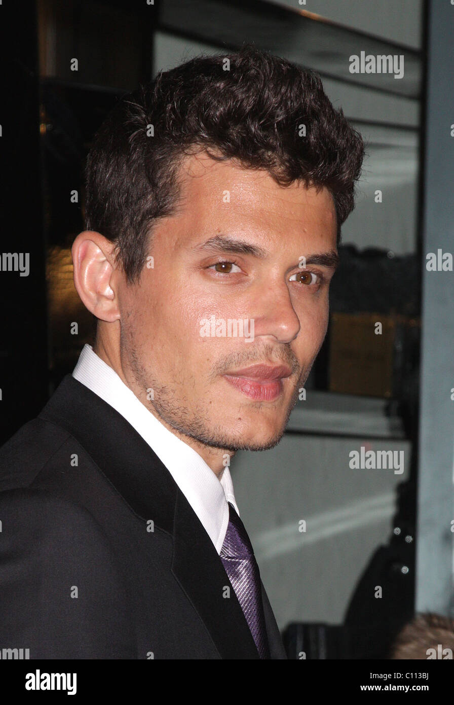 John Mayer New Armani store opening on 5th Avenue. New York City, USA ...