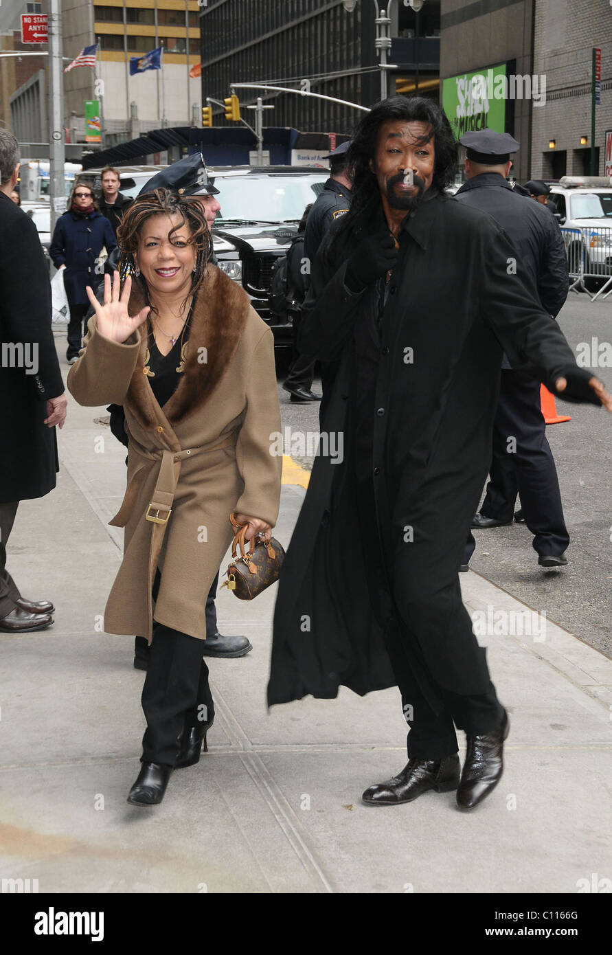 Francine 'Peaches' Hurd Barker and Herb Fame outside the Ed Sullivan Theater for 'The Late Show