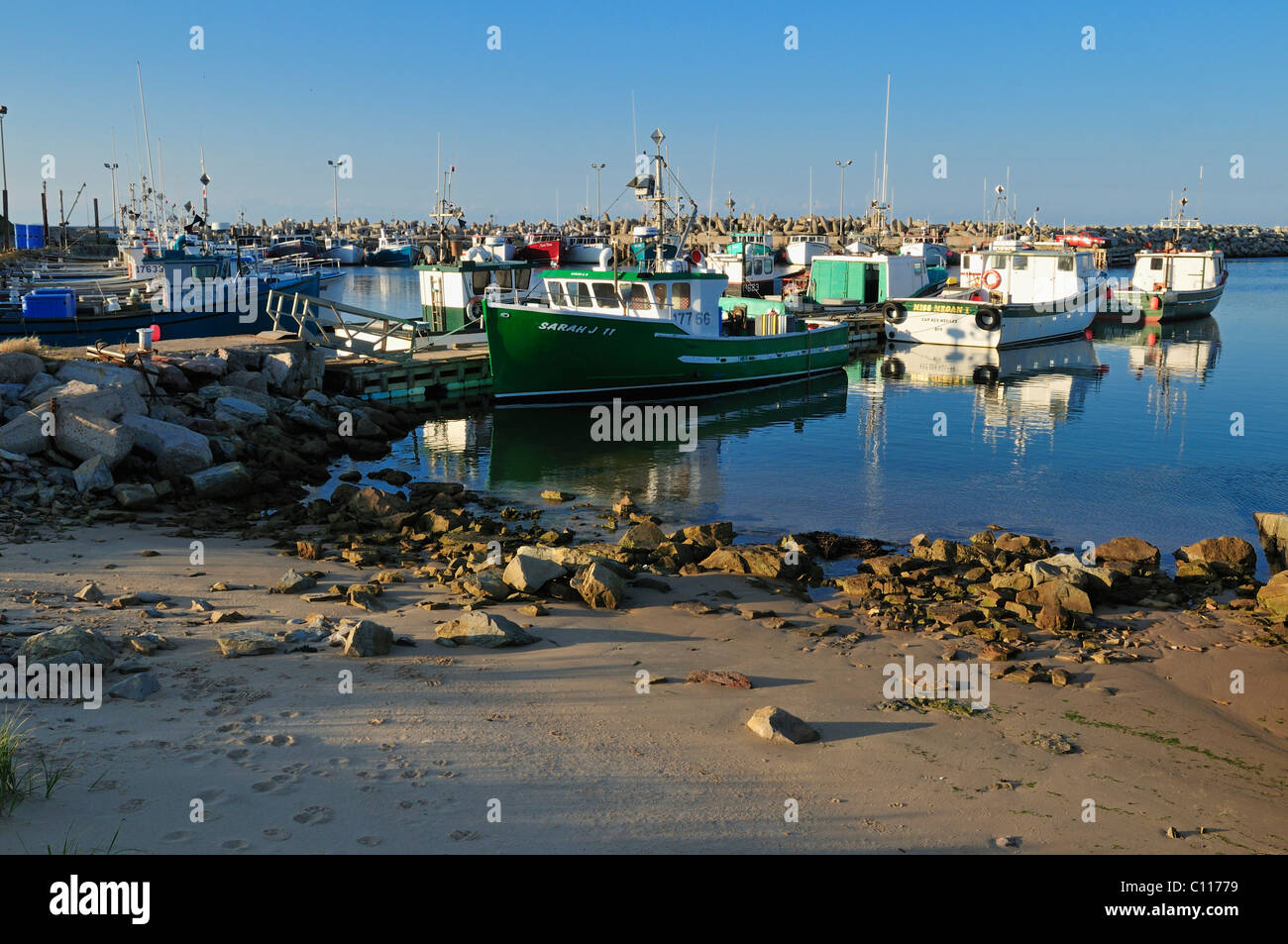 Fishing boats in the harbour of Ile de Grosse Ile, Iles de la Madeleine