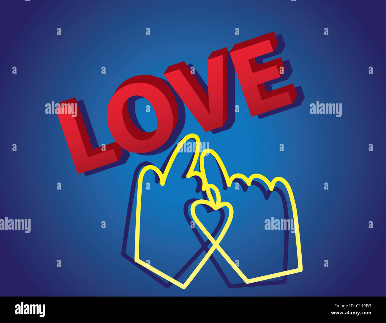 3d love with cursors Stock Photo