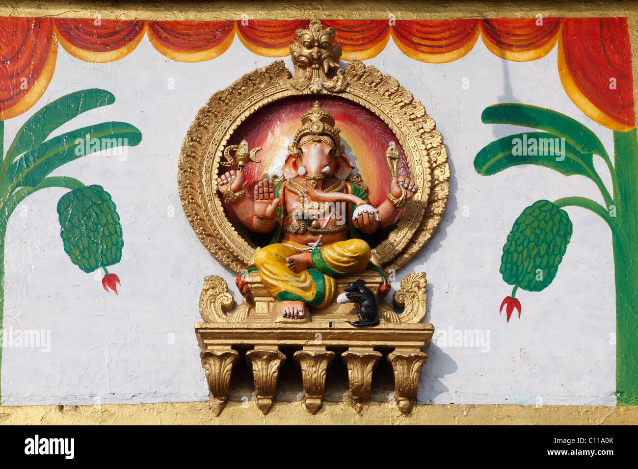 Ganesh figure on Sri Chamundeshwari Temple, Chamundi Hill, Mysore, Karnataka, South India, India, South Asia, Asia Stock Photo